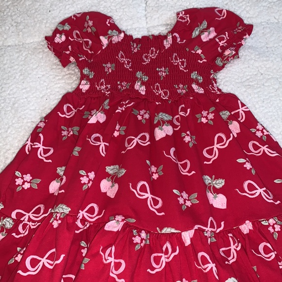 NWT Sweet Honey Puff Sleeve Dress Sweet Strawberry Glaze 18M Red - Picture 10 of 10